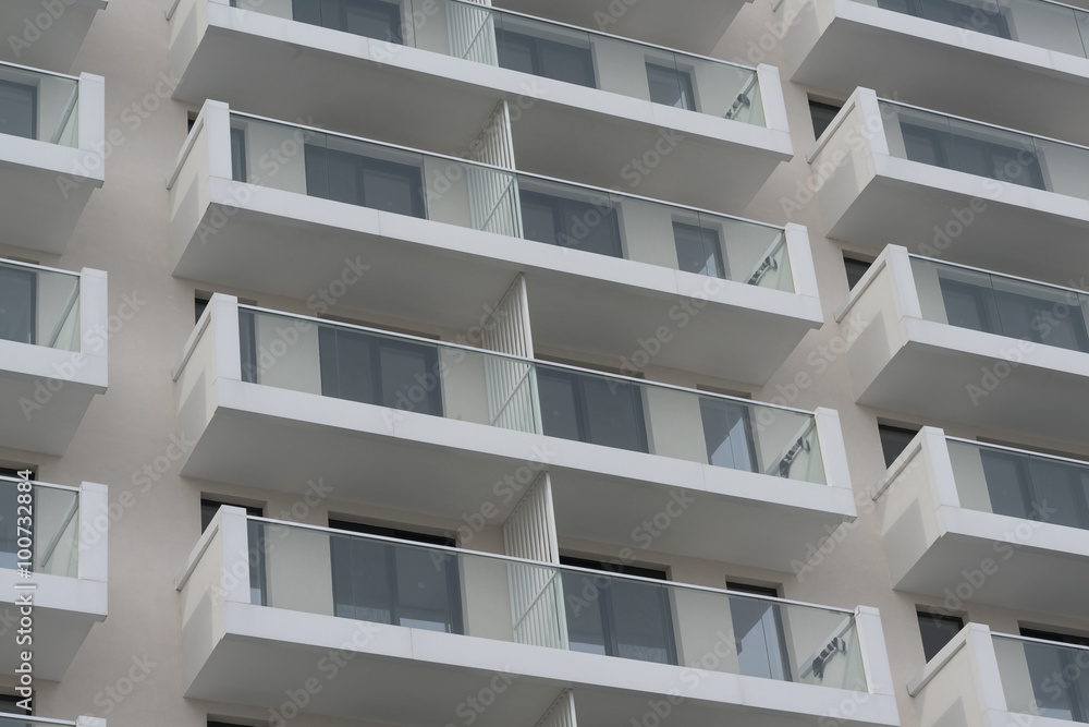 Close up of a modern block terraces Close up of a modern block terraces