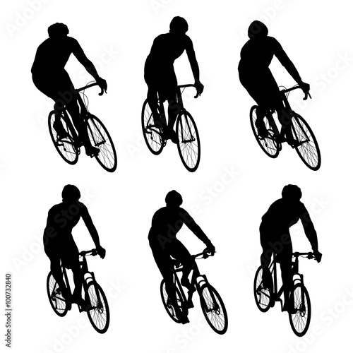 Cyclist in action vector abstract background illustration colorf