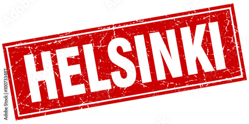 Helsinki red square grunge vintage isolated stamp