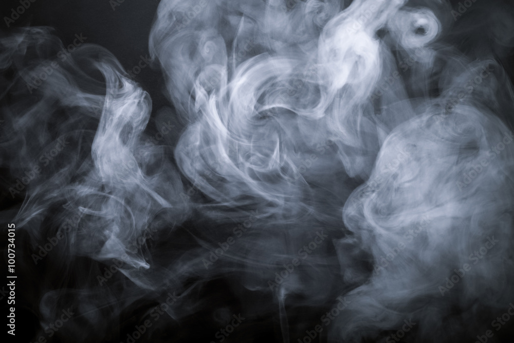 Obraz premium Dym na czarnym tle. Nieostry. Stonowany