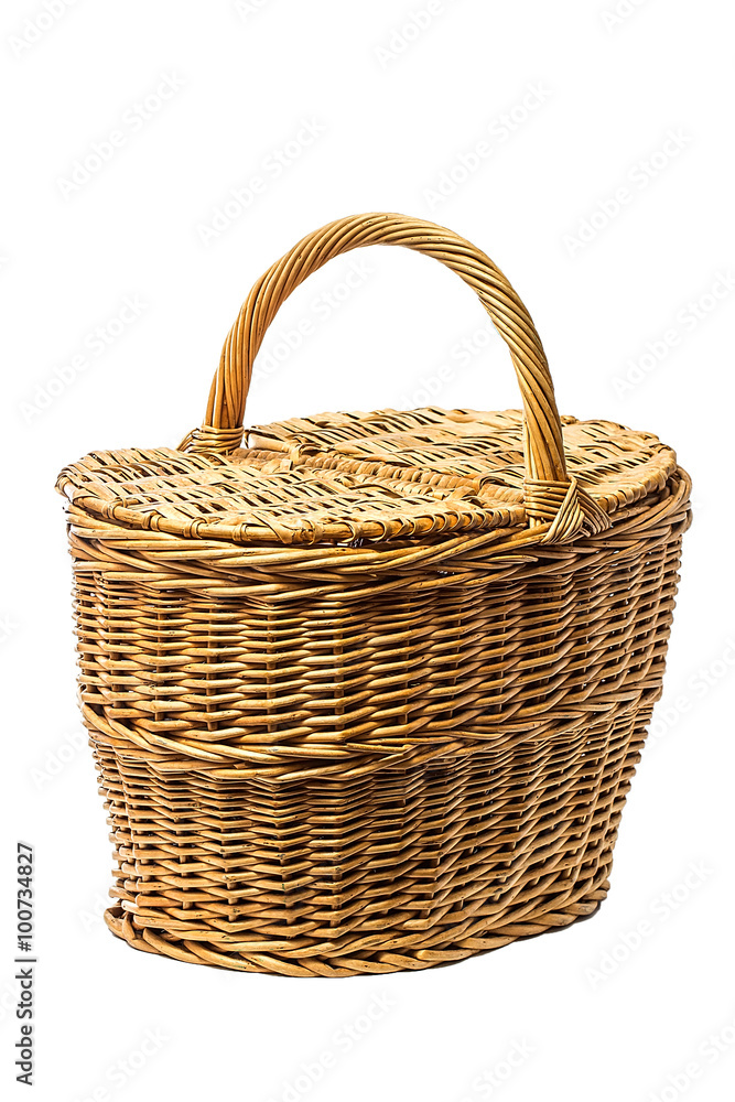 Wicker basket isolated on white background Wicker basket isolated on white background