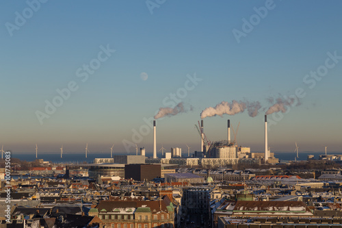 Copenhagen Skyline View with Amager Power Plant © OliverFoerstner