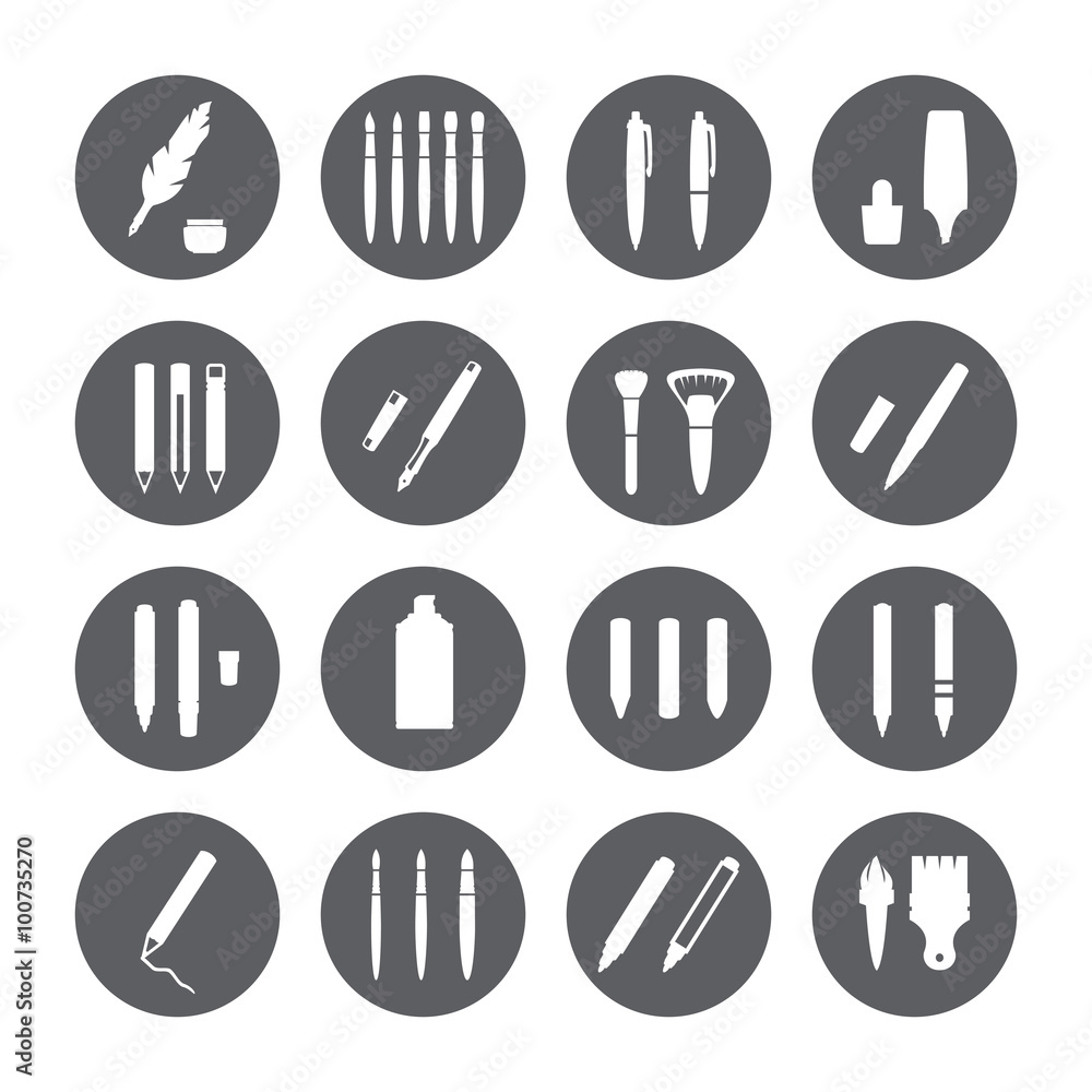 Paint and writing tools collection - Pen, pencil, marker, brush
Paint and writing tools collection - Pen, pencil, marker, brush