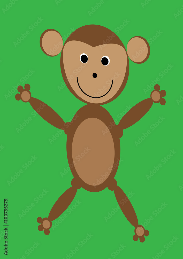 Fototapeta premium Funny hapy monkey