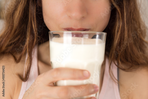 Woman drinking milk