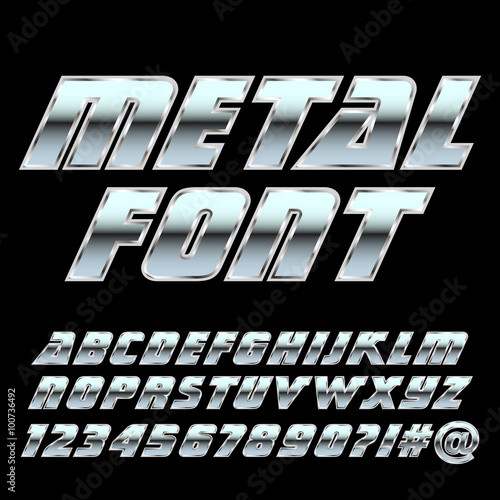 Metal alphabet and symbols . Vector eps10.