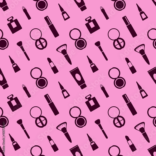 cosmetics vector pattern, seamless background for web page or wrapping.