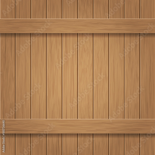 Wooden billboard of vertical and horizontal planks. Vector background.