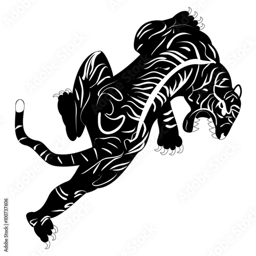 Vector image of tiger tattoo