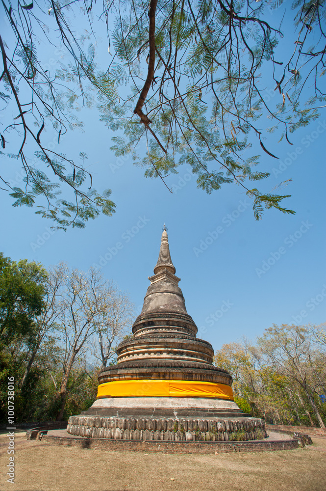 The ancient Pagoda of Wat Umong Suan Puthatham,Chieng Mai Province,Thailand. The ancient Pagoda of Wat Umong Suan Puthatham,Chieng Mai Province,Thailand.