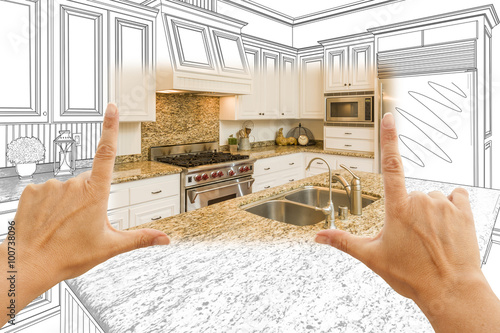 Hands Framing Custom Kitchen Design Drawing and Square Photo Com photo