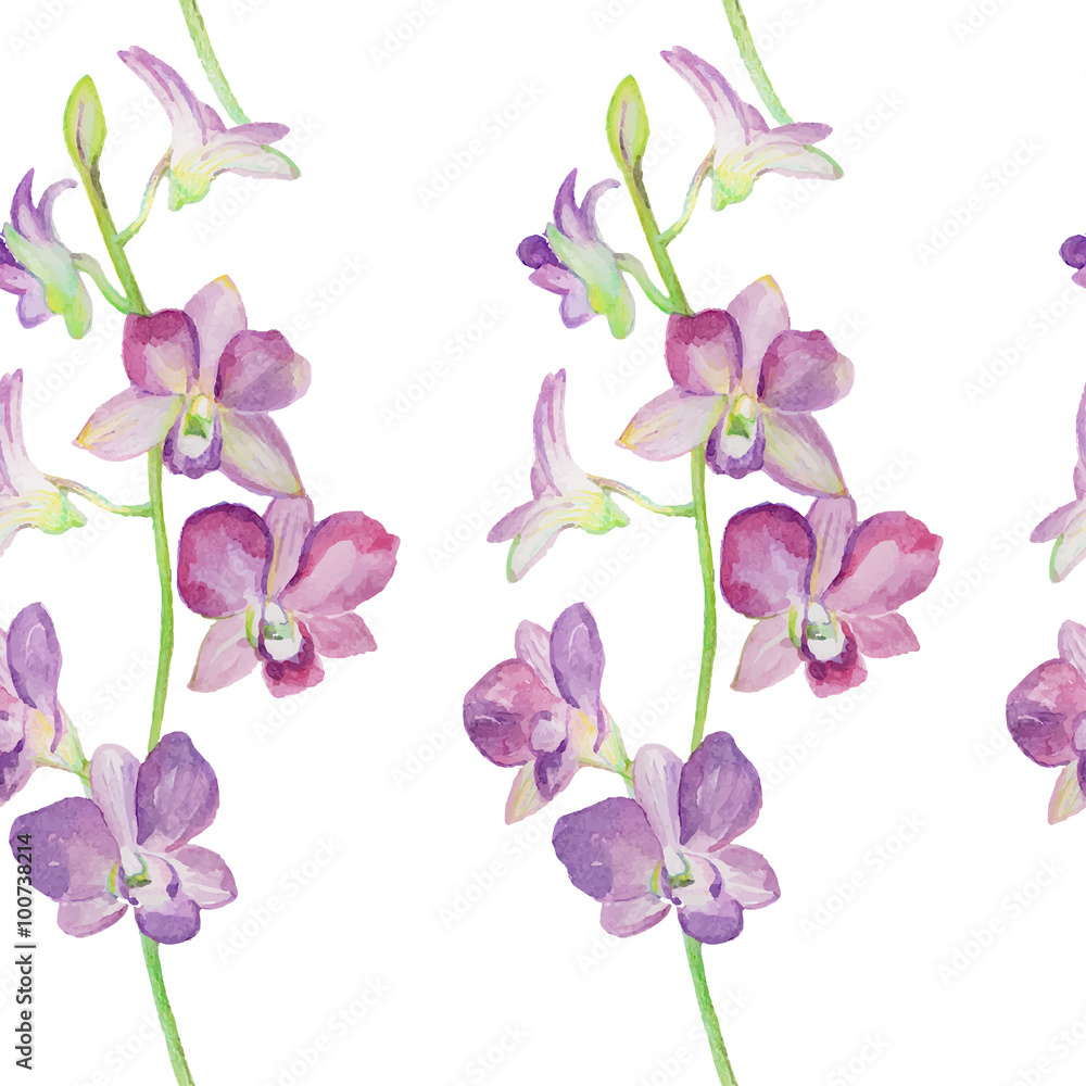 Watercolor seamless pattern of exotic flowers. Watercolor seamless pattern of exotic flowers.