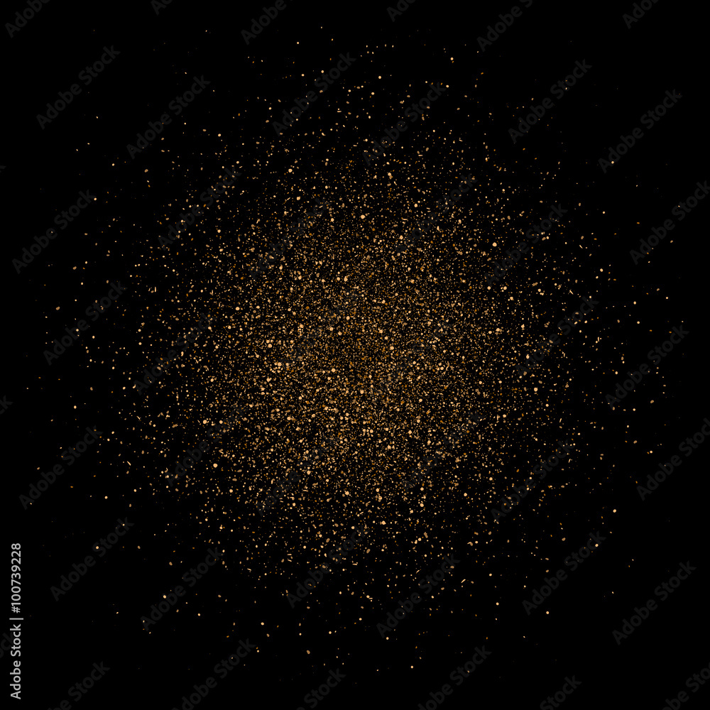 Golden glitter explosion. Vector eps10.