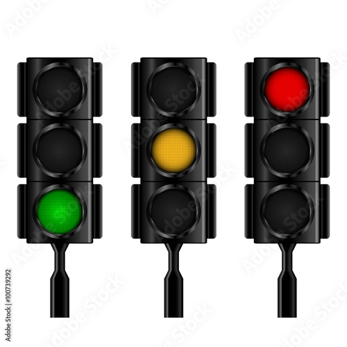 Traffic lights with selective lightning . Vector illustration. eps10.