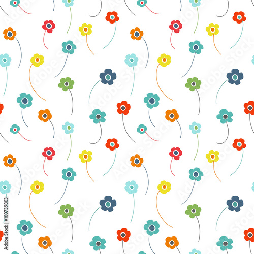 Vector simple floral pattern.