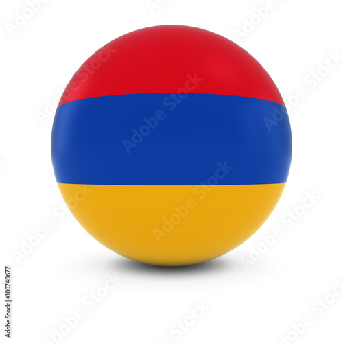 Armenian Flag Ball - Flag of Armenia on Isolated Sphere