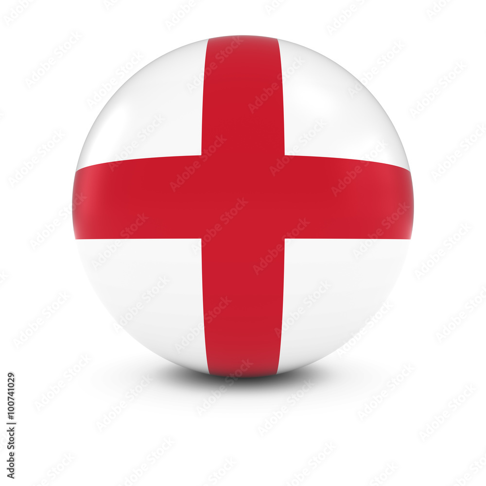 Fototapeta premium English Flag Ball - Flag of England on Isolated Sphere
