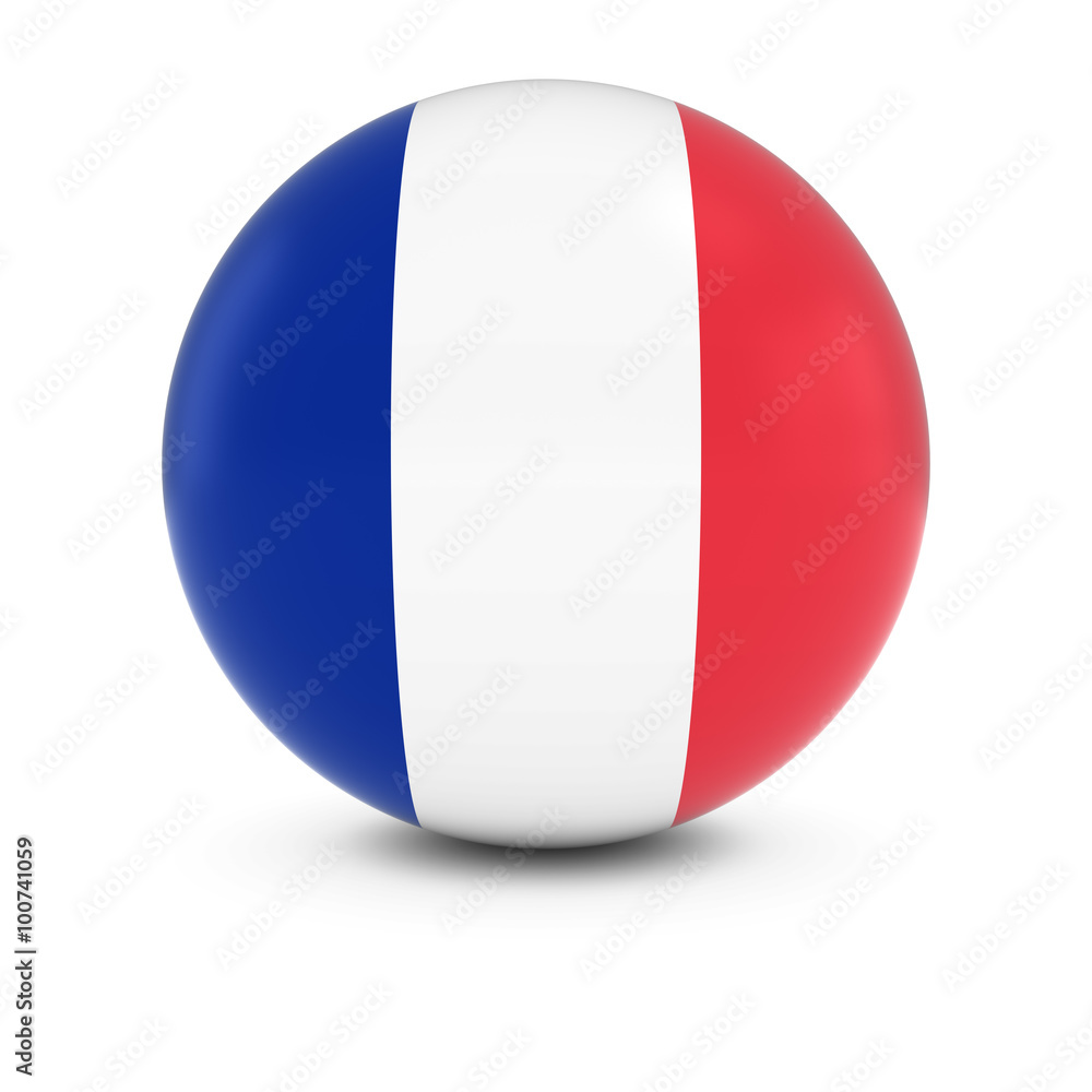 French Flag Ball - Flag of France on Isolated Sphere Illustration Stock |  Adobe Stock