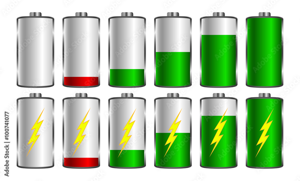 Battery charging. Used for mobile applications, infographics, web design. Vector illustration. Battery charging. Used for mobile applications, infographics, web design. Vector illustration.