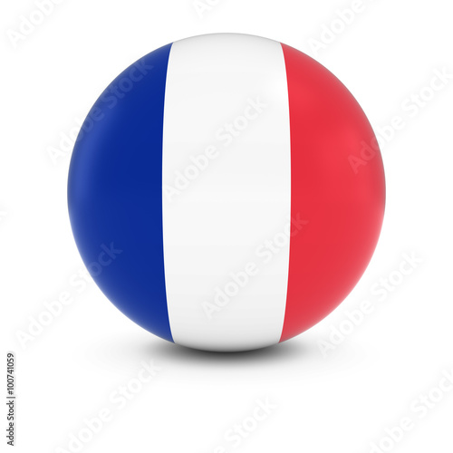 French Flag Ball - Flag of France on Isolated Sphere