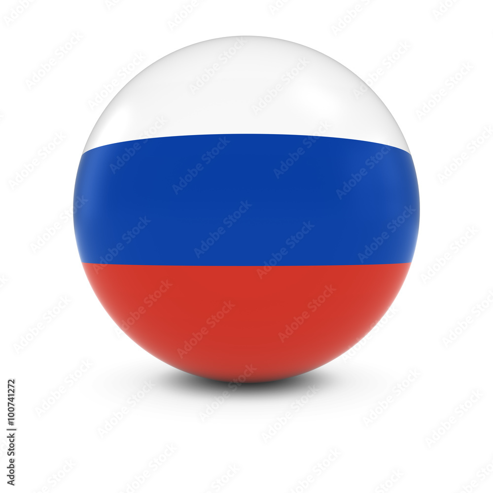 Russian Flag Ball - Flag of Russia on Isolated Sphere Russian Flag Ball - Flag of Russia on Isolated Sphere