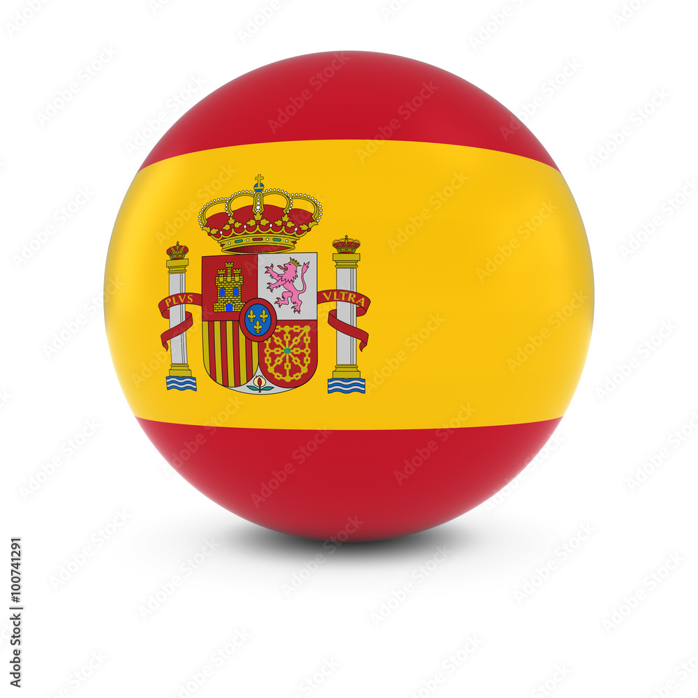 Spanish Flag Ball - Flag of Spain on Isolated Sphere Illustration Stock |  Adobe Stock