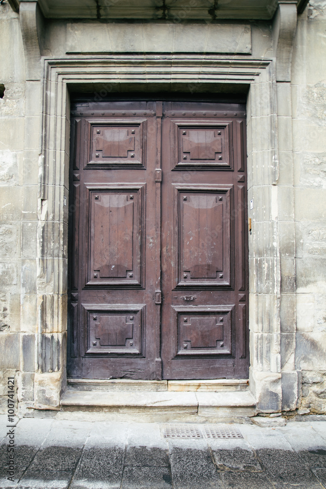 Old door in a street