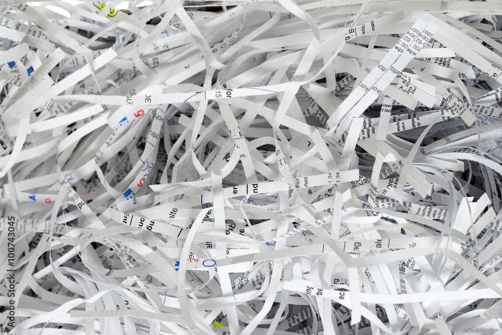 Scraps of paper / Scraps of paper from a paper shredder Scraps of paper / Scraps of paper from a paper shredder
