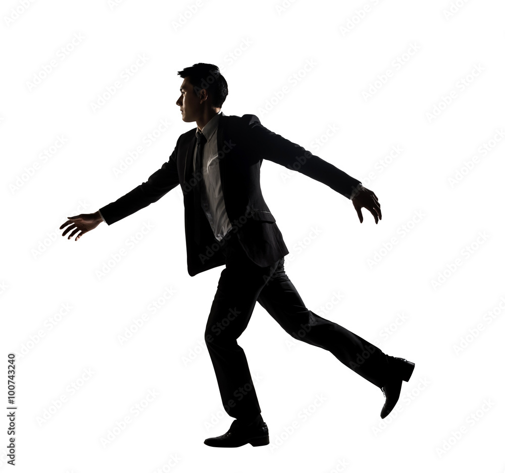 Confident businessman running Confident businessman running