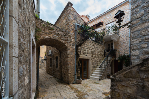 The Street in the Old town of Budva. Montenegro.