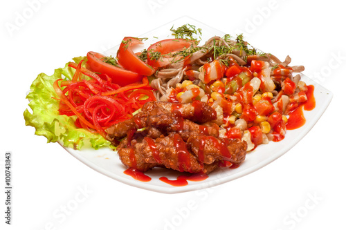 chinese noodles with roaste...