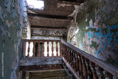 Staircase in an abandoned building