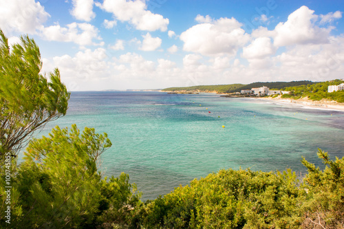 The view on the beach of Santo Tomas, Menorca - Spain