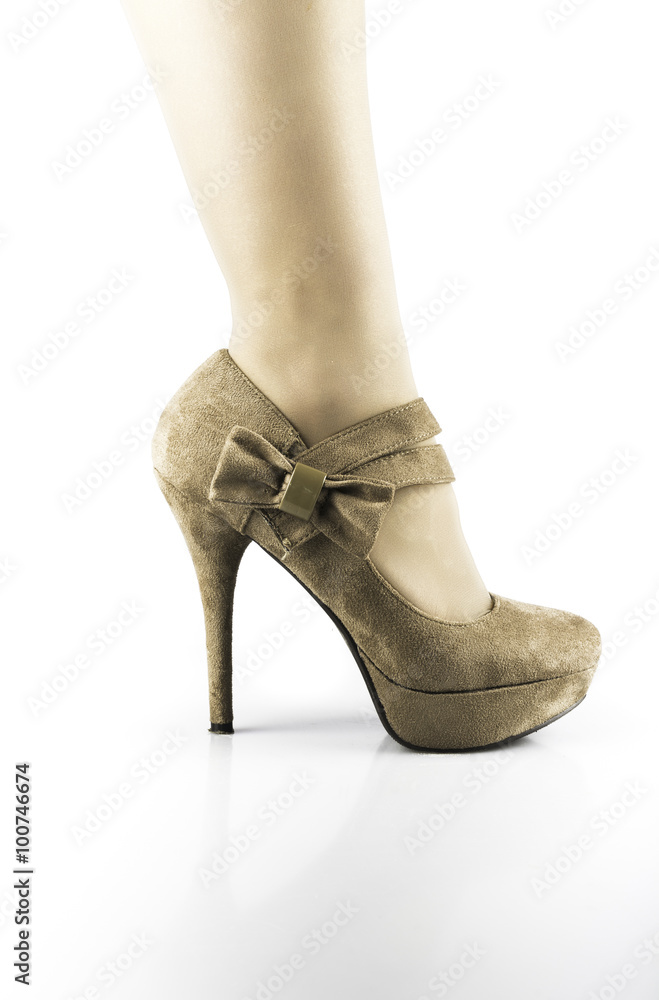 heeled shoes on a white background heeled shoes on a white background