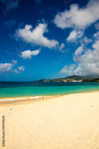 Looking out towards caribbean coast from Grenada Grand Anse beach