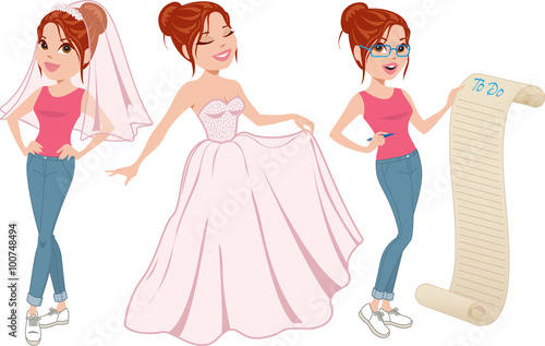 Young bride-to-be plans her wedding day