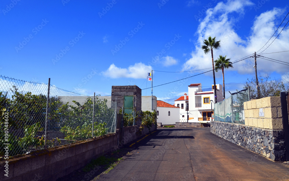 Street  in mountain village on Tenerife,Canary Islands.