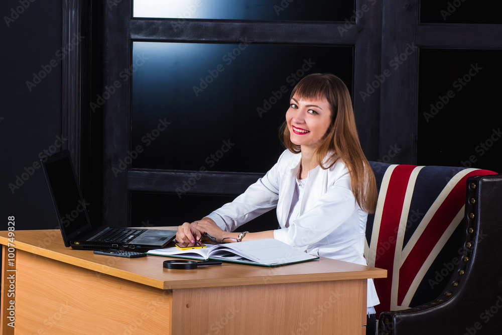 Cheerful business woman Cheerful business woman