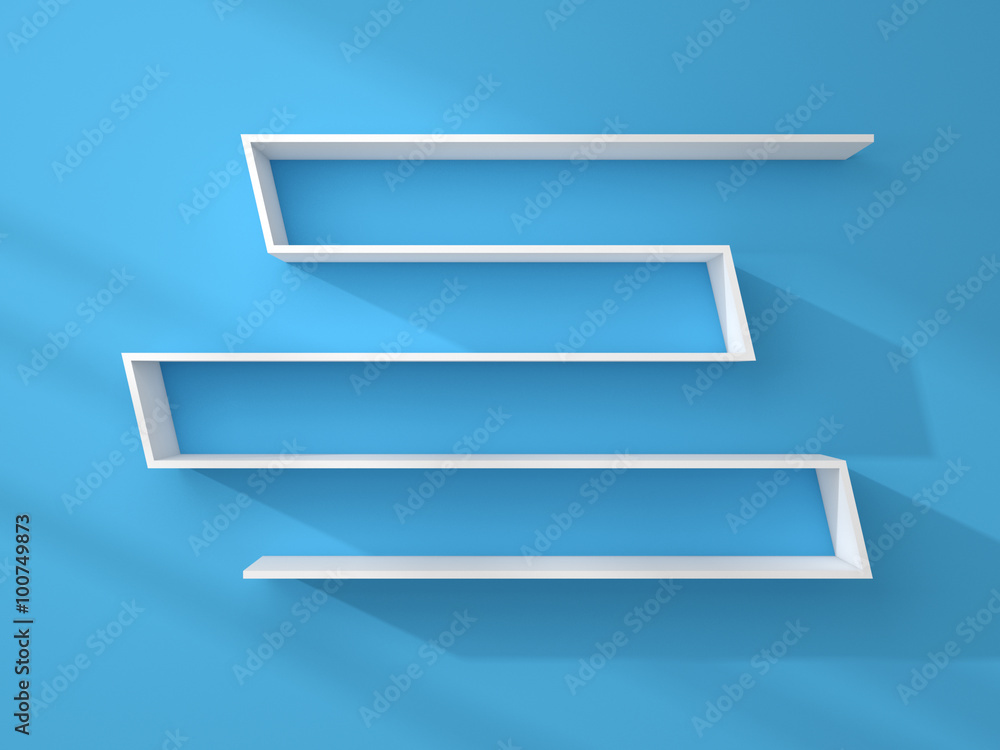 3d rendered modern shelves. 3d rendered modern shelves.