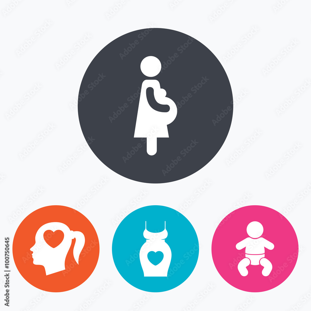 Maternity icons. Baby infant, pregnancy, dress. Maternity icons. Baby infant, pregnancy, dress.