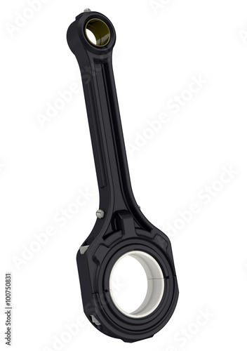 The connecting rod of an internal combustion engine. Isolated. The three-dimensional illustration