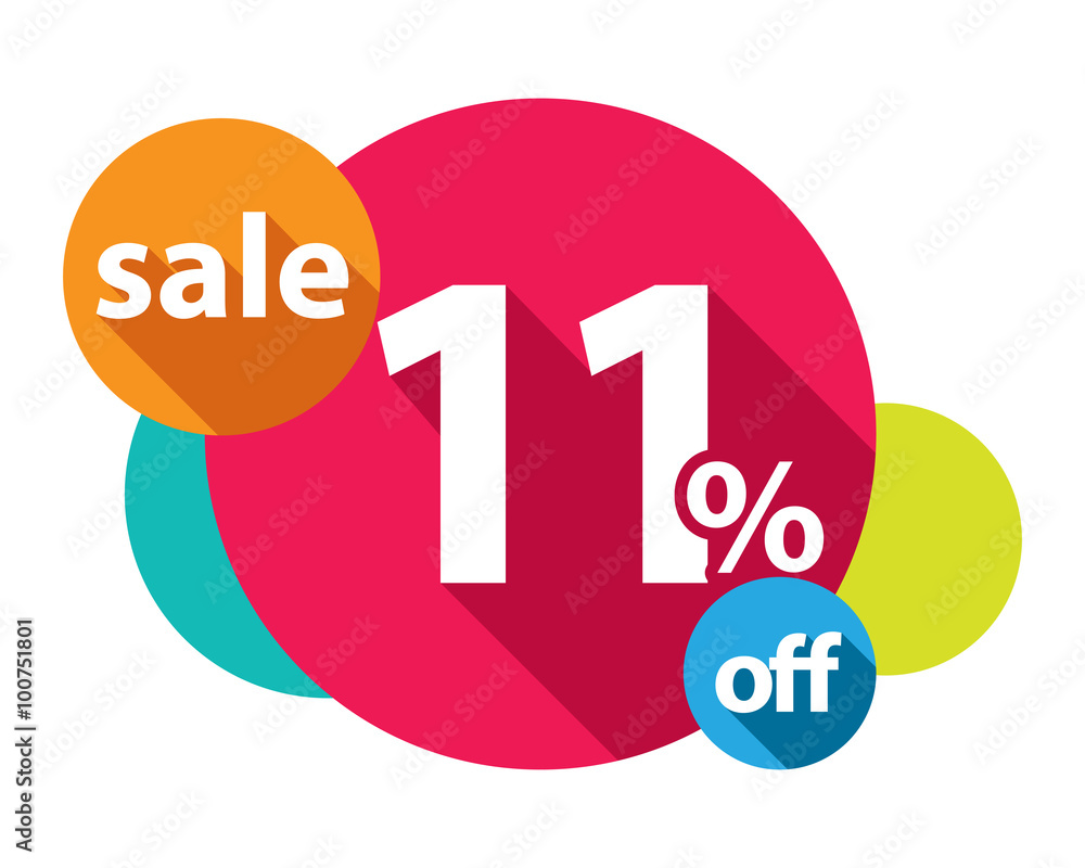 11% discount logo colorful circles