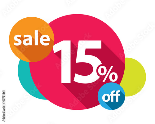 15% discount logo colorful circles