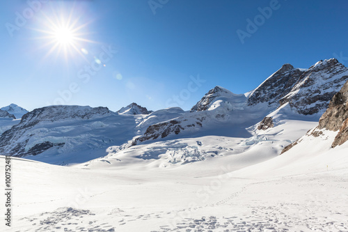 View of Jungfrau and Aletsch glacier from Jungfraujoch