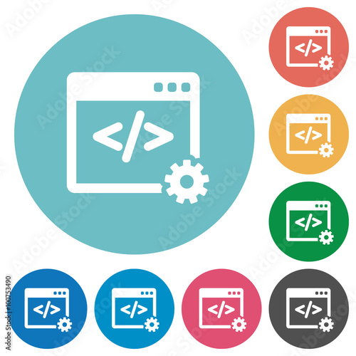 Flat web development icons