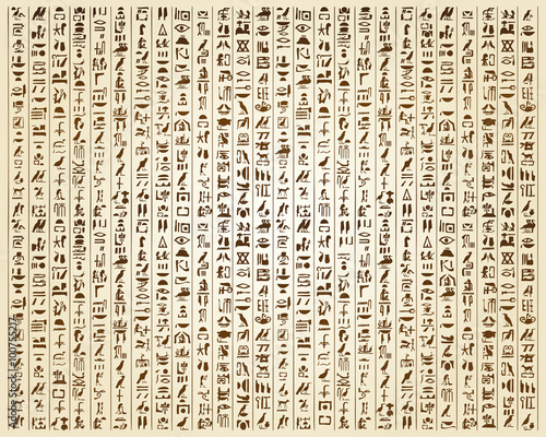 Egyptian ornaments and hieroglyphs