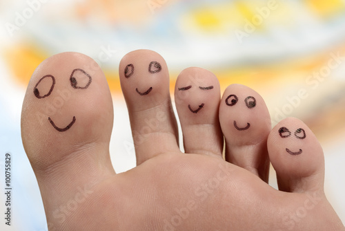 Fuß Zehen Smiley Wohlfühlen
