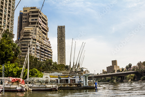 The house on the Quays on the river Nile in Cairo.Egypt photo