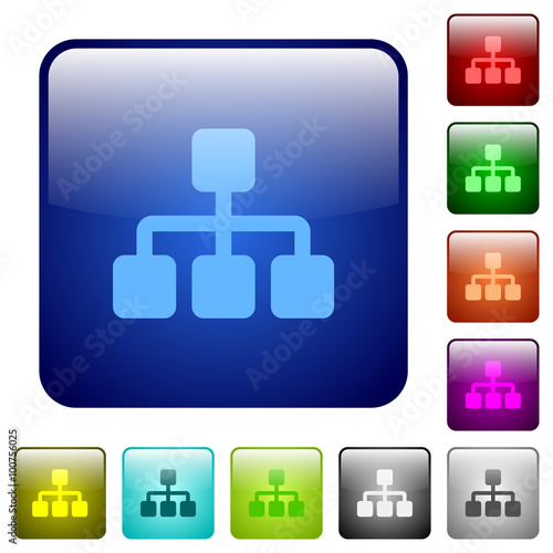 Color network square buttons