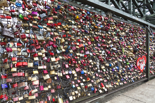 Hohenzollern Bridge in Cologne with personal love padlocks